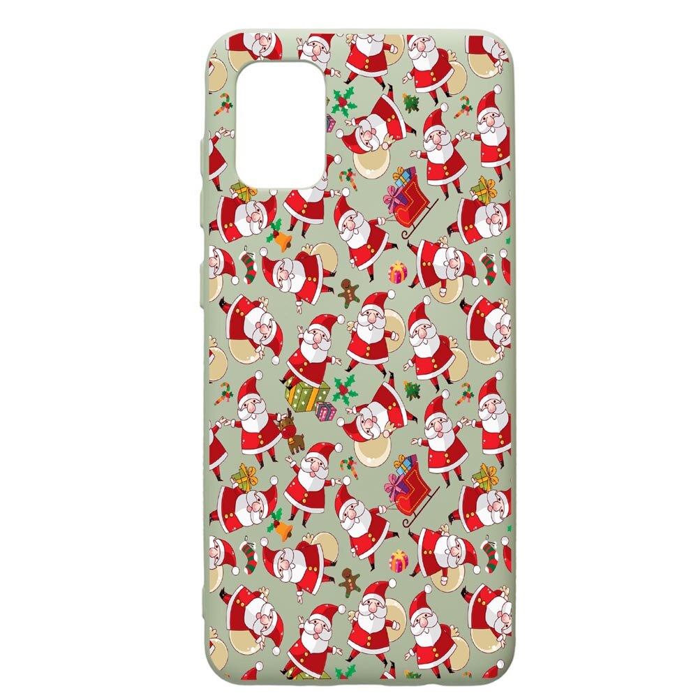 Husa de protectie Samsung Galaxy A41, Xmas, silicon, cu interiorul din material textil, protectie camera, Beryl, PGR315