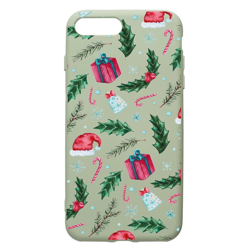 Husa de protectie Apple iPhone 8 Plus / iPhone 7 Plus, Xmas, silicon, cu interiorul din material textil, protectie camera, Beryl, PGR314