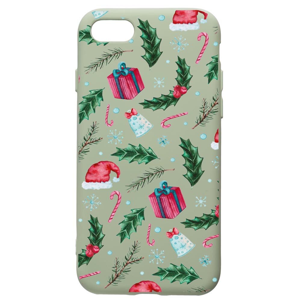 Husa de protectie Apple iPhone SE 2 / iPhone 8 / iPhone 7, Xmas, silicon, cu interiorul din material textil, protectie camera, Beryl, PGR314