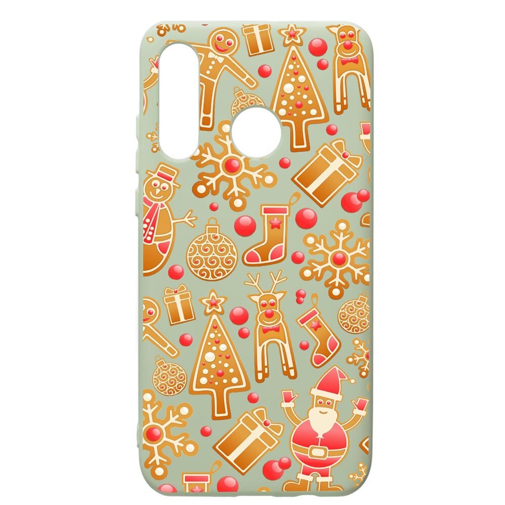 Husa de protectie Huawei P40 Lite E / Y7p, Xmas, silicon, cu interiorul din material textil, protectie camera, Beryl, PGR317