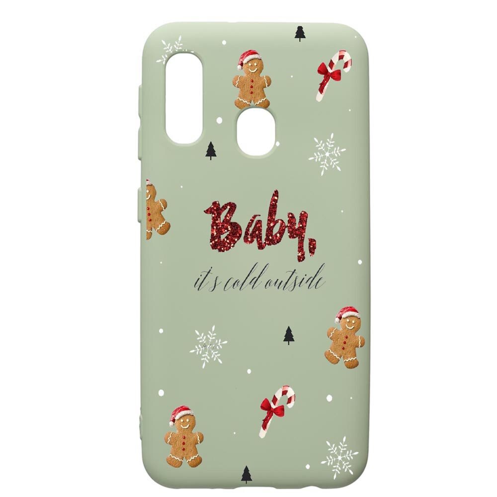 Husa de protectie Samsung Galaxy A40, Xmas, silicon, cu interiorul din material textil, protectie camera, Beryl, PGR319