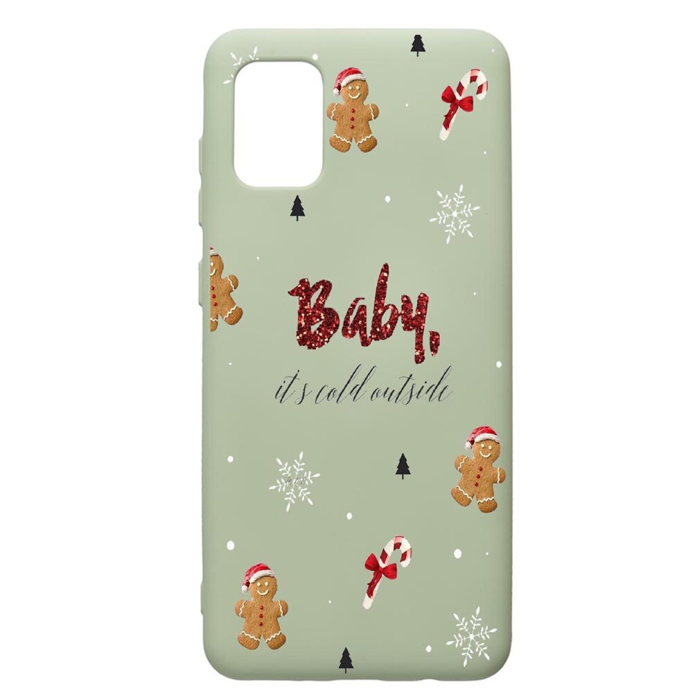 Husa de protectie Samsung Galaxy A71, Xmas, silicon, cu interiorul din material textil, protectie camera, Beryl, PGR319