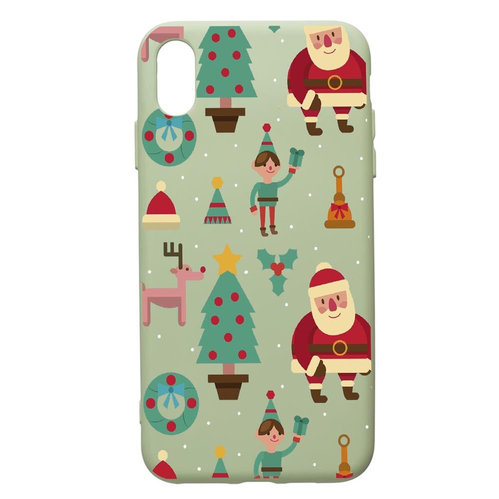Husa de protectie Apple iPhone XS / X, Xmas, silicon, cu interiorul din material textil, protectie camera, Beryl, PGR320