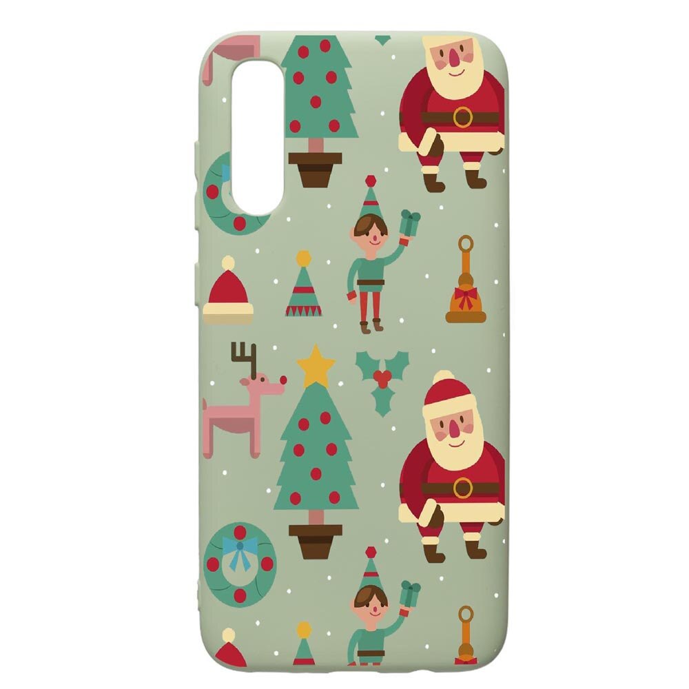 Husa de protectie Samsung Galaxy A70, Xmas, silicon, cu interiorul din material textil, protectie camera, Beryl, PGR320