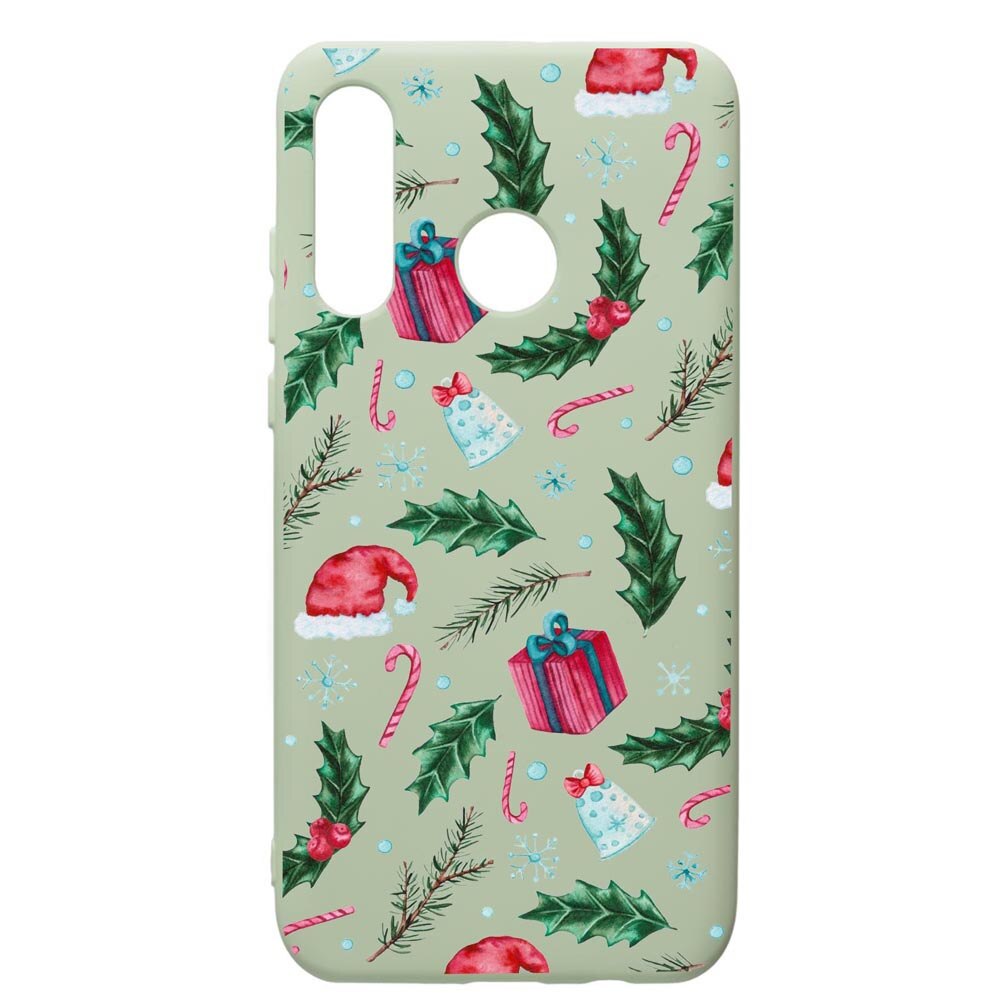 Husa de protectie Huawei P40 Lite E / Y7p, Xmas, silicon, cu interiorul din material textil, protectie camera, Beryl, PGR314