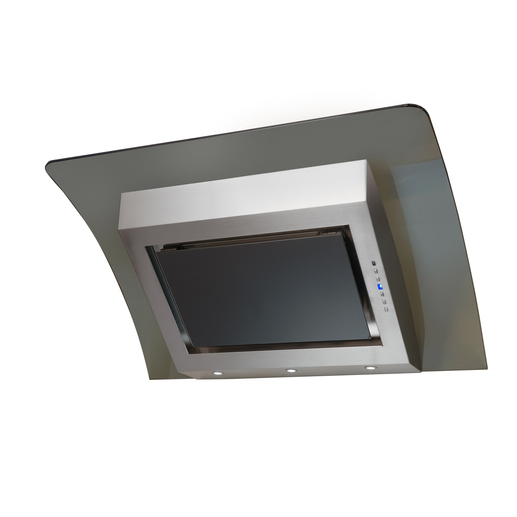Hota design Pyramis MAGICO, 90cm, 671mc/h, control electronic, Inox si Sticla Neagra