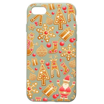 Husa de protectie Apple iPhone SE 2 / iPhone 8 / iPhone 7, Xmas, silicon, cu interiorul din material textil, protectie camera, Beryl, PGR317 Husa de protectie Apple iPhone SE 2 / iPhone 8 / iPhone 7, Xmas, silicon, cu interiorul din material textil, protectie camera, Beryl, PGR317