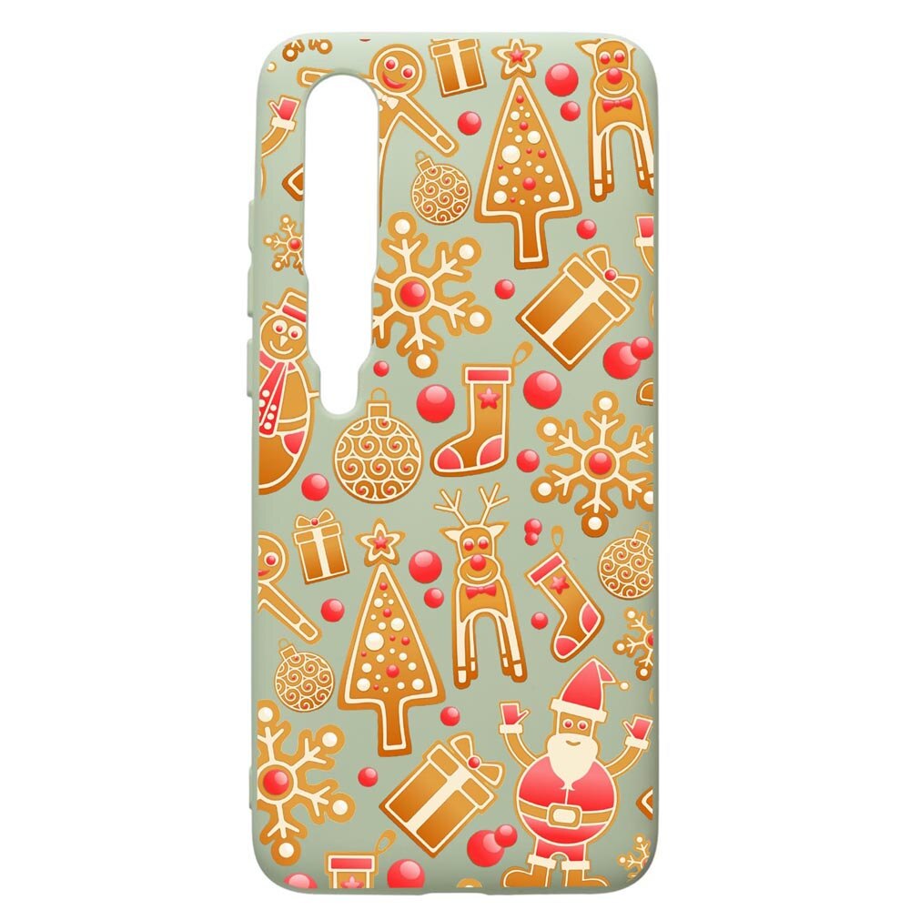 Husa de protectie Xiaomi Mi 10 / Mi 10 Pro, Xmas, silicon, cu interiorul din material textil, protectie camera, Beryl, PGR317