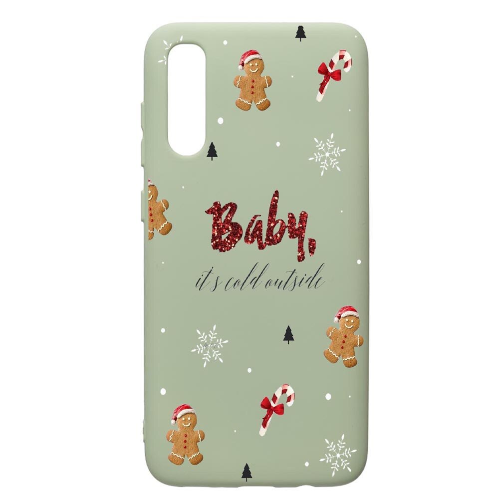 Husa de protectie Samsung Galaxy A70, Xmas, silicon, cu interiorul din material textil, protectie camera, Beryl, PGR319