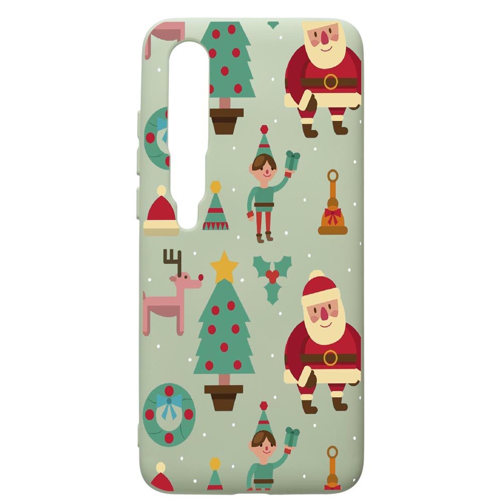 Husa de protectie Xiaomi Mi 10 / Mi 10 Pro, Xmas, silicon, cu interiorul din material textil, protectie camera, Beryl, PGR320