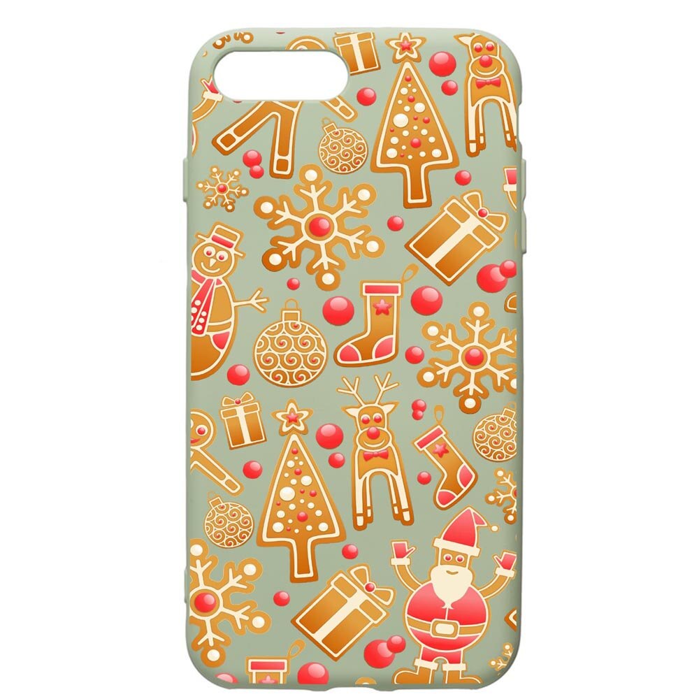 Husa de protectie Apple iPhone 8 Plus / iPhone 7 Plus, Xmas, silicon, cu interiorul din material textil, protectie camera, Beryl, PGR317