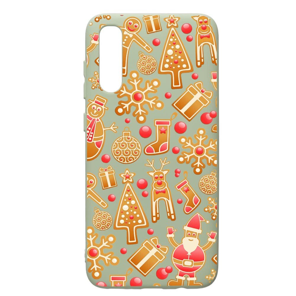 Husa de protectie Samsung Galaxy A70, Xmas, silicon, cu interiorul din material textil, protectie camera, Beryl, PGR317