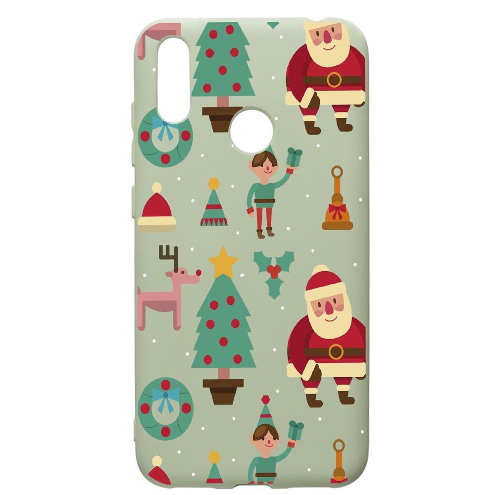 Husa de protectie Huawei Y7 2019, Xmas, silicon, cu interiorul din material textil, protectie camera, Beryl, PGR320