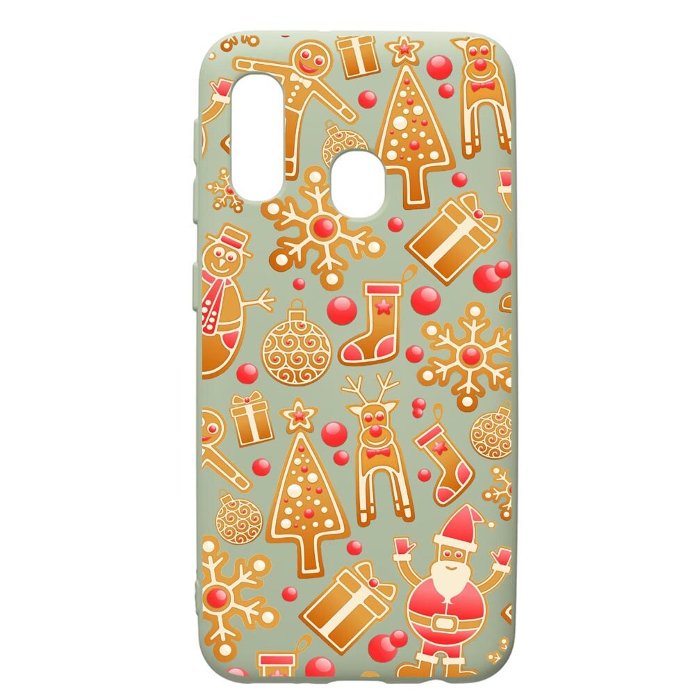 Husa de protectie Samsung Galaxy A40, Xmas, silicon, cu interiorul din material textil, protectie camera, Beryl, PGR317