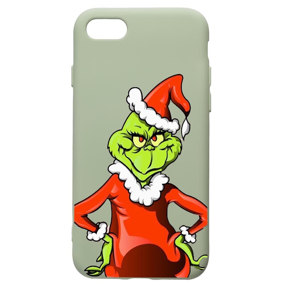Husa de protectie Apple iPhone SE 2 / iPhone 8 / iPhone 7, Xmas, Grinch, silicon, cu interiorul din material textil, protectie camera, Beryl, PGR322