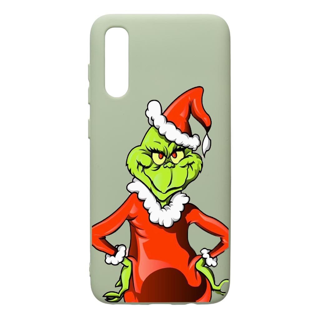 Husa de protectie Samsung Galaxy A70, Xmas, Grinch, silicon, cu interiorul din material textil, protectie camera, Beryl, PGR322