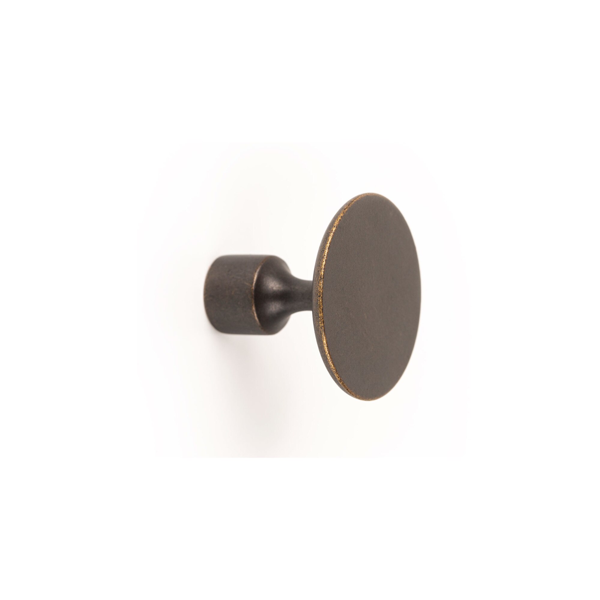 Buton pentru mobilier Floid, finisaj alama antichizata, D 34,8 mm