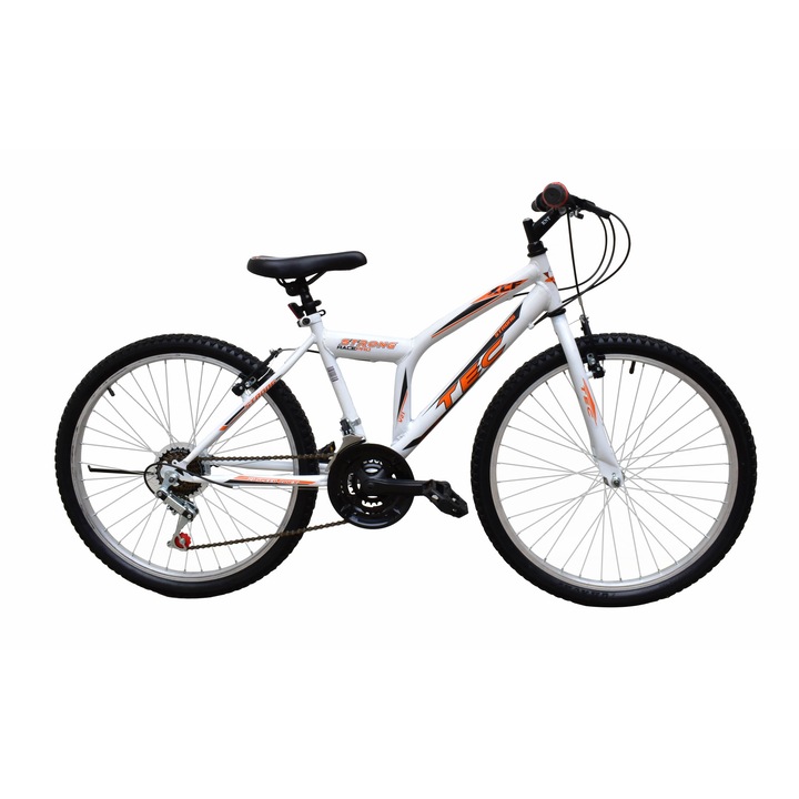 Bicicleta MTB TEC Strong , culoare Alb/Portocaliu, roata 26", Otel