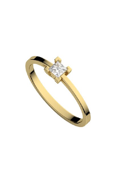 Inel de logodna DR335, Coriolan, aur galben 18K, diamant 0.17 carate GVS1, 53 mm