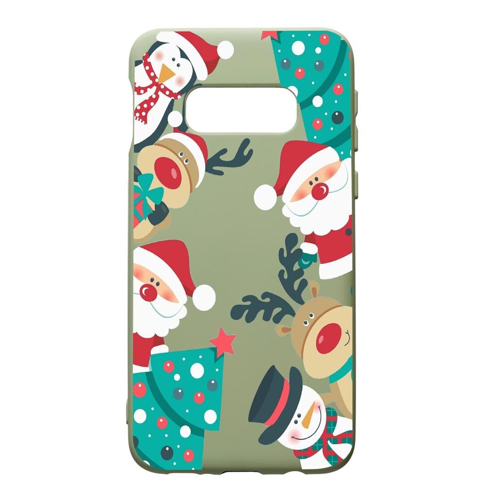 Husa de protectie Samsung Galaxy S10E, Xmas Grinch, silicon, cu interiorul din material textil, protectie camera, Beryl, PGR338
