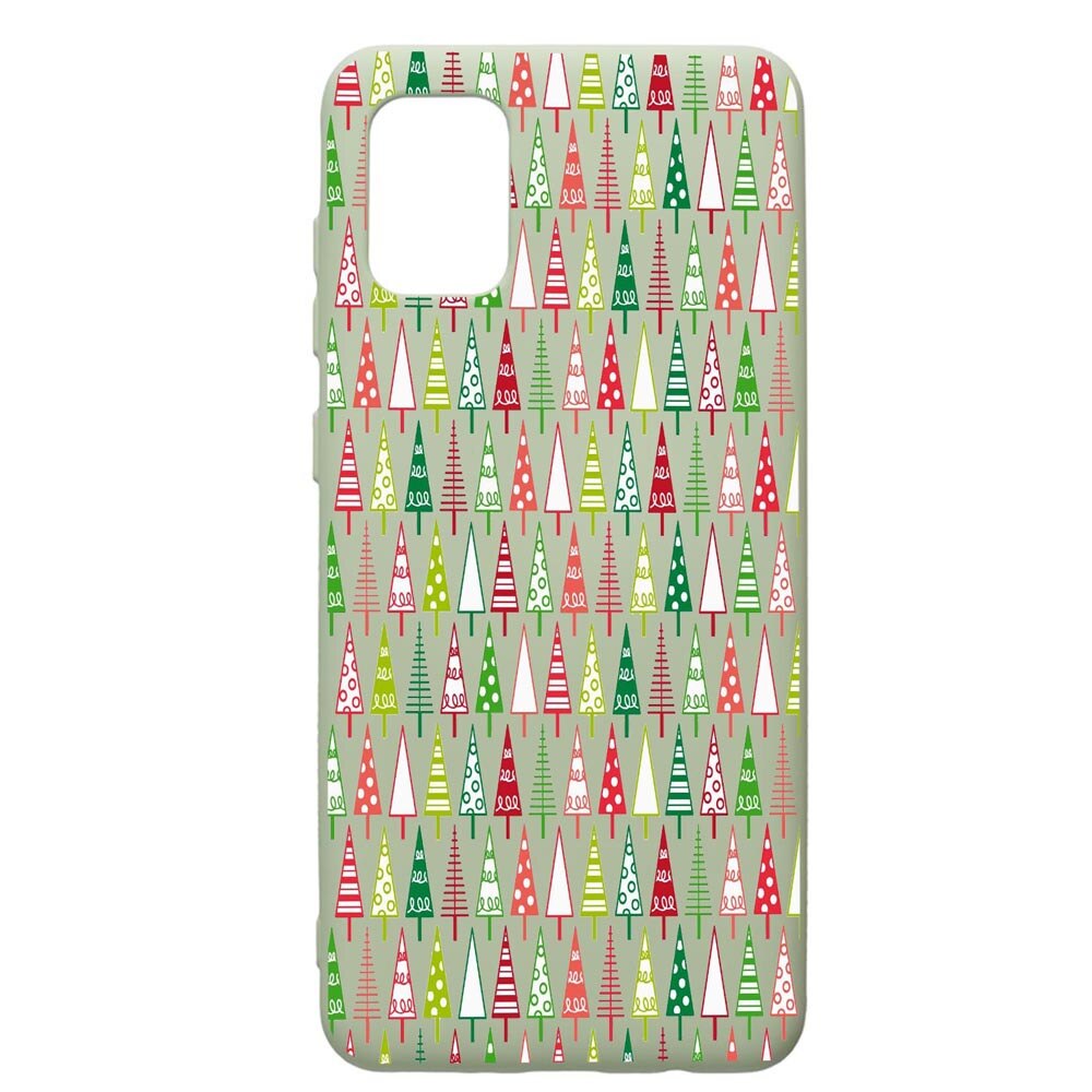 Husa de protectie Samsung Galaxy A71, Xmas tree, silicon, cu interiorul din material textil, protectie camera, Beryl, PGR340