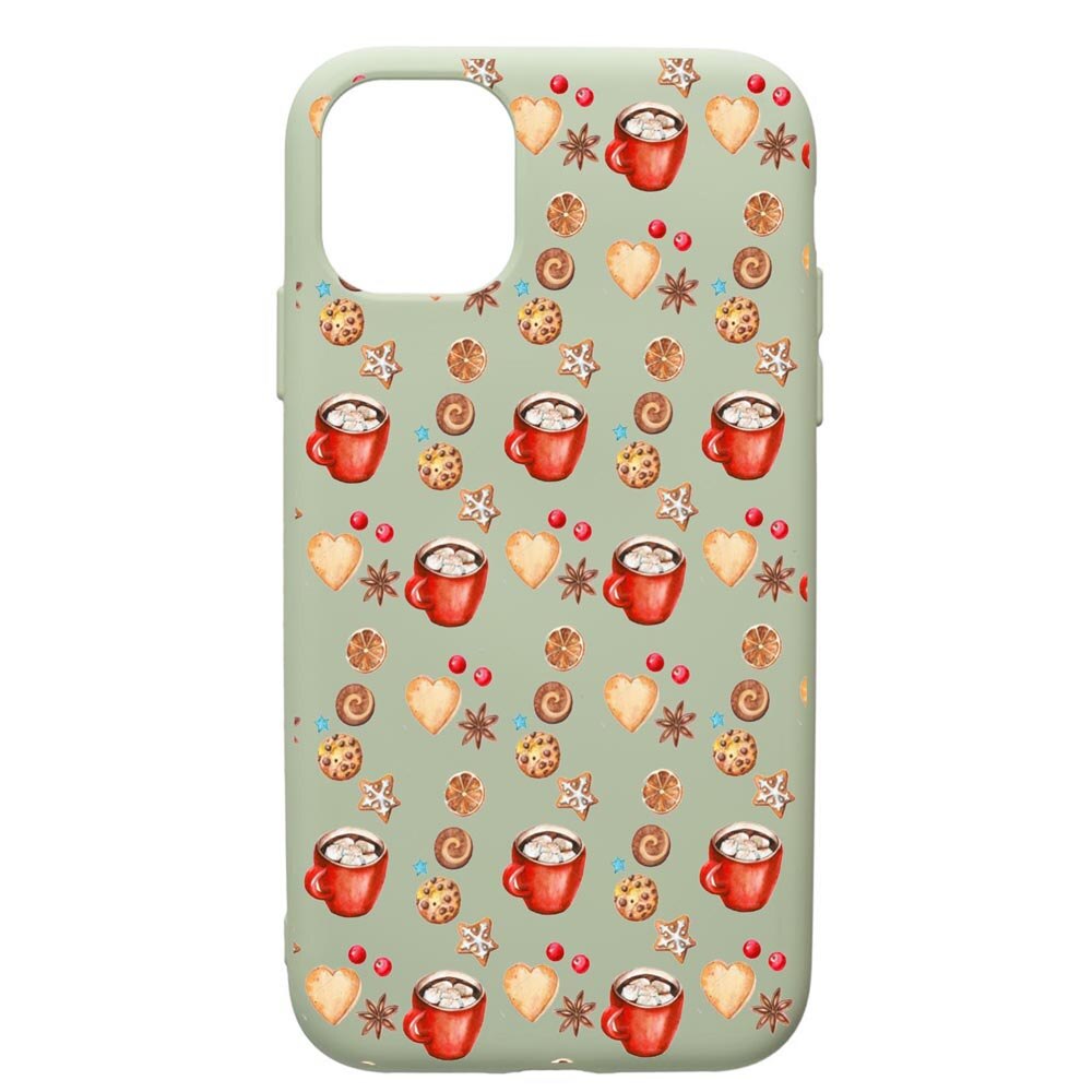 Husa de protectie Apple iPhone 12 Pro, Xmas Coffee, silicon, cu interiorul din material textil, protectie camera, Beryl, PGR343