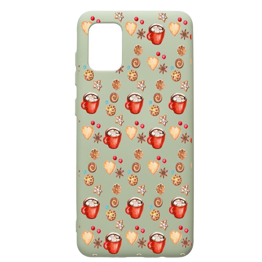 Husa de protectie Samsung Galaxy A71, Xmas Coffee, silicon, cu interiorul din material textil, protectie camera, Beryl, PGR343