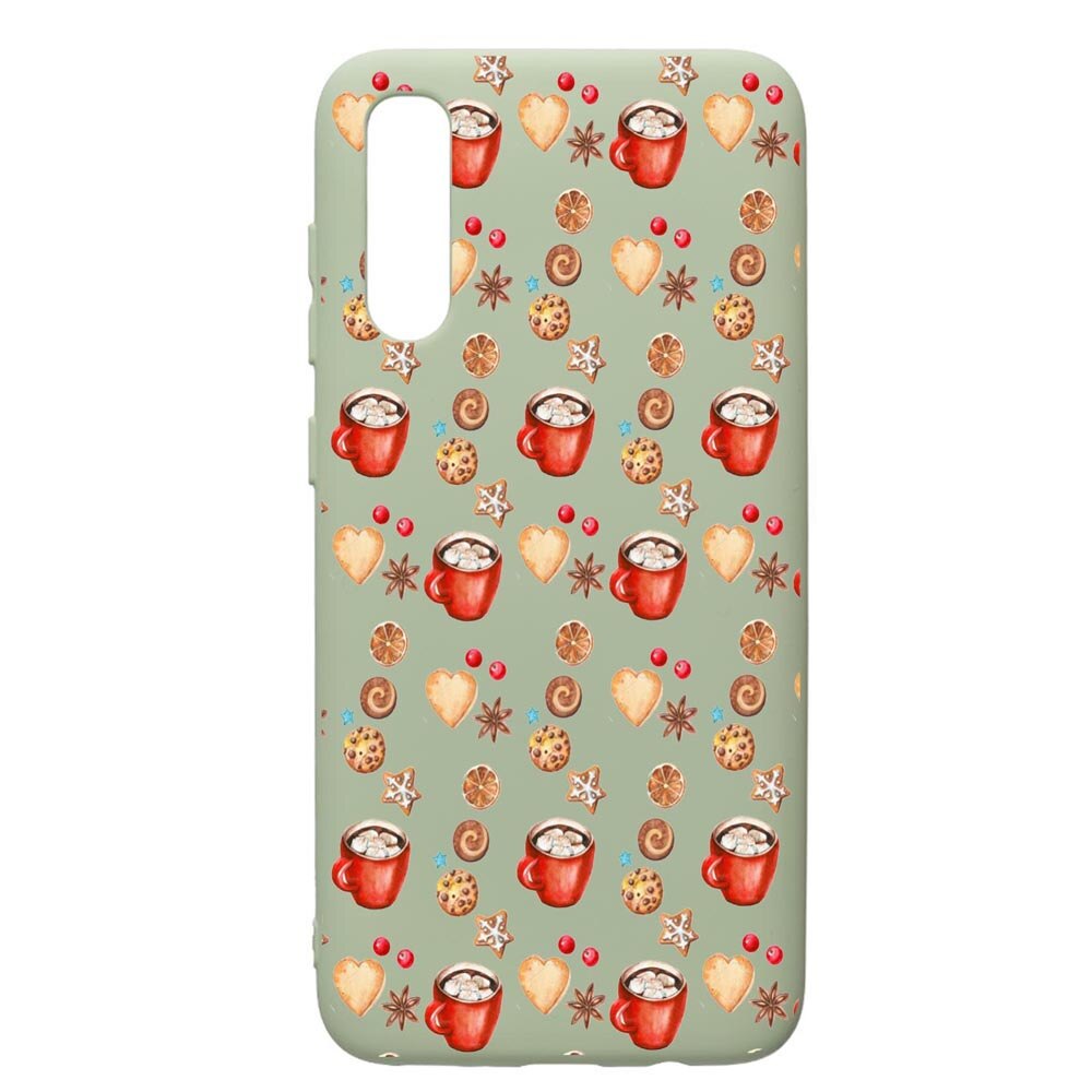 Husa de protectie Samsung Galaxy A70, Xmas Coffee, silicon, cu interiorul din material textil, protectie camera, Beryl, PGR343