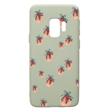 Husa de protectie Samsung Galaxy S9, Xmas, silicon, cu interiorul din material textil, protectie camera, Beryl, PGR339 Husa de protectie Samsung Galaxy S9, Xmas, silicon, cu interiorul din material textil, protectie camera, Beryl, PGR339