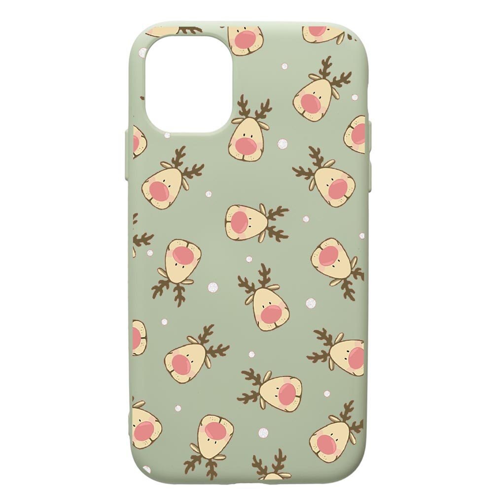 Husa de protectie Apple iPhone 12 Mini, Xmas Reindeer, silicon, cu interiorul din material textil, protectie camera, Beryl, PGR349