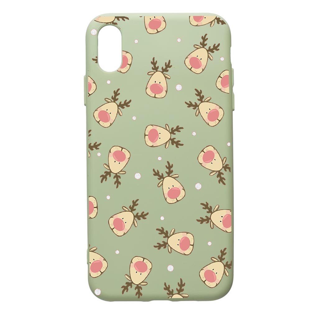 Husa de protectie Apple iPhone XR, Xmas Reindeer, silicon, cu interiorul din material textil, protectie camera, Beryl, PGR349