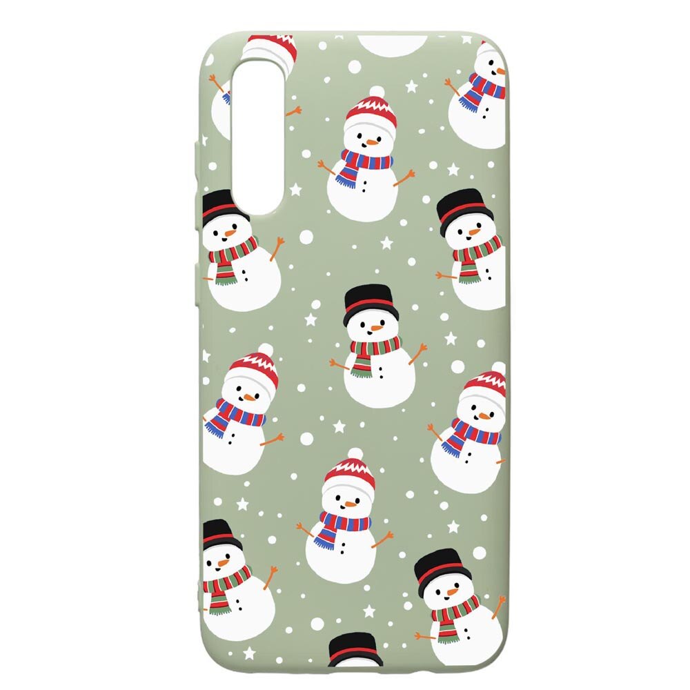 Husa de protectie Samsung Galaxy A70, Snowman, silicon, cu interiorul din material textil, protectie camera, Beryl, PGR351
