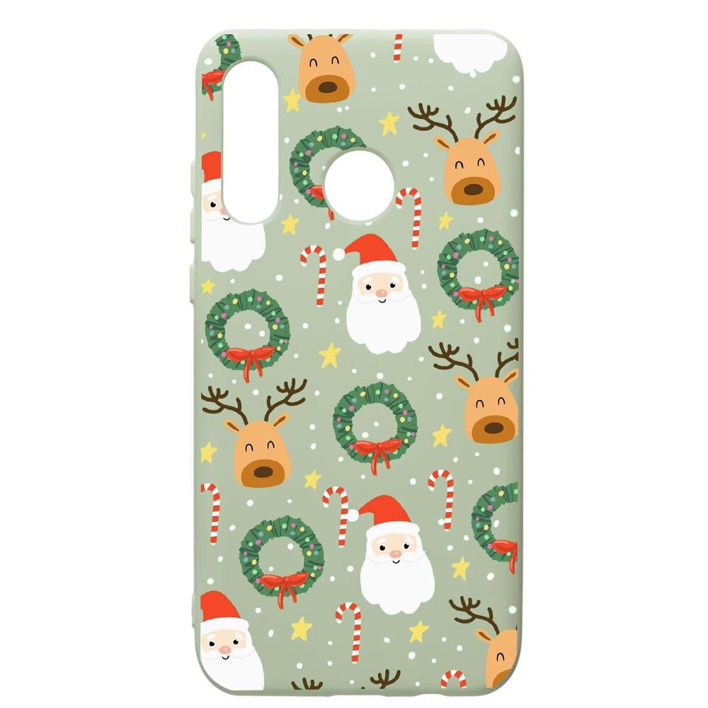 Husa de protectie Huawei P30 Lite, Happy, silicon, cu interiorul din material textil, protectie camera, Beryl, PGR350