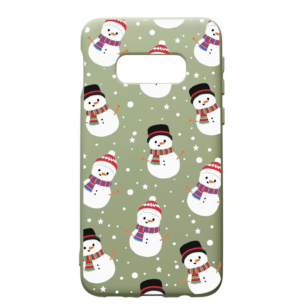 Husa de protectie Samsung Galaxy S10E, Snowman, silicon, cu interiorul din material textil, protectie camera, Beryl, PGR351