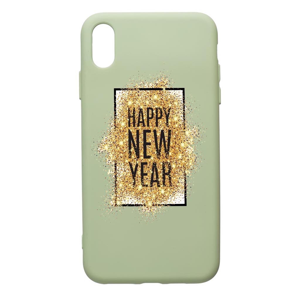 Husa de protectie Apple iPhone XR, Happy New Year, silicon, cu interiorul din material textil, protectie camera, Beryl, PGR355