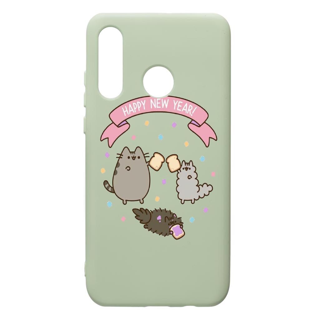 Husa de protectie Huawei P30 Lite, Happy New Year, silicon, cu interiorul din material textil, protectie camera, Beryl, PGR356