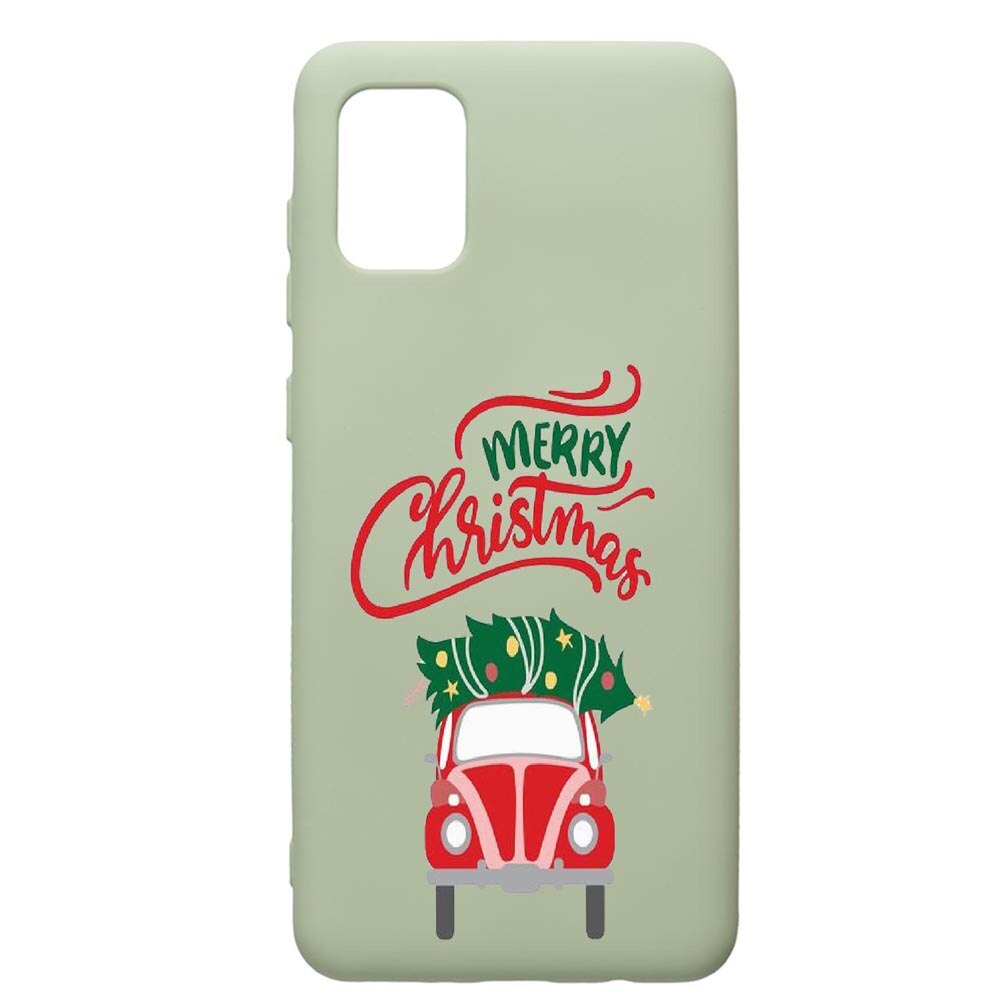 Husa de protectie Samsung Galaxy A71, Merry Xmas, silicon, cu interiorul din material textil, protectie camera, Beryl, PGR357