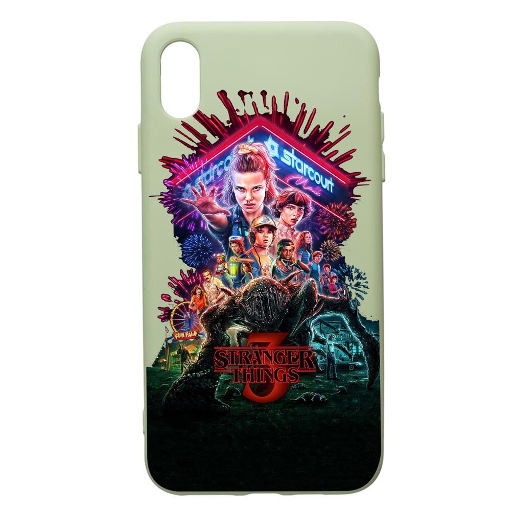 Husa de protectie Apple iPhone XS / X, Stranger Things, silicon, cu interiorul din material textil, protectie camera, Beryl, PGR372