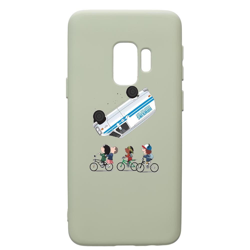 Husa de protectie Samsung Galaxy S9, Stranger Things, silicon, cu interiorul din material textil, protectie camera, Beryl, PGR370