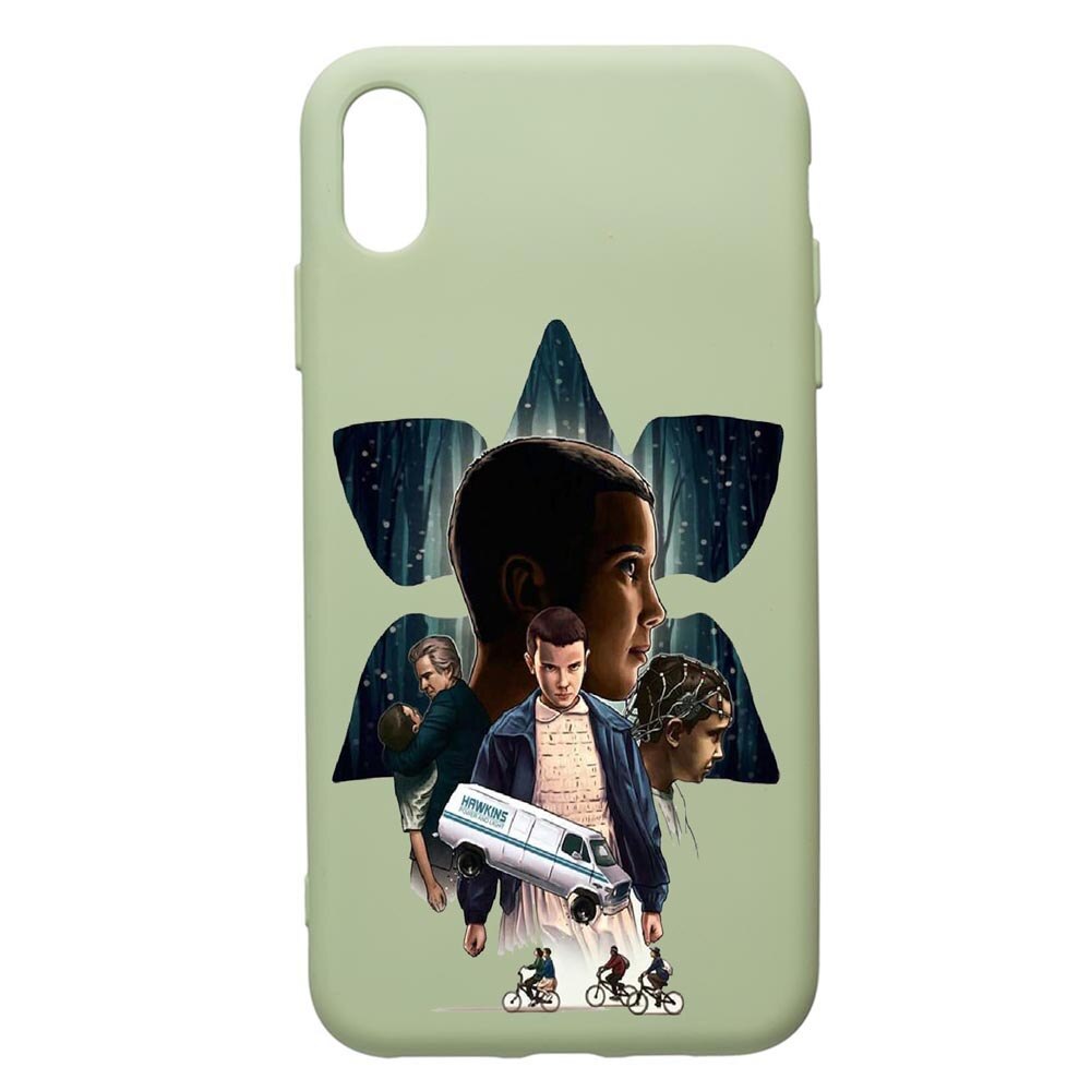 Husa de protectie Apple iPhone XS Max, Stranger Things, silicon, cu interiorul din material textil, protectie camera, Beryl, PGR373