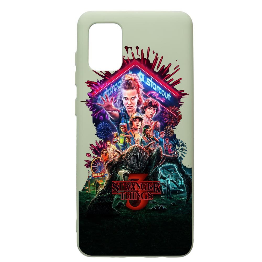 Husa de protectie Samsung Galaxy A41, Stranger Things, silicon, cu interiorul din material textil, protectie camera, Beryl, PGR372