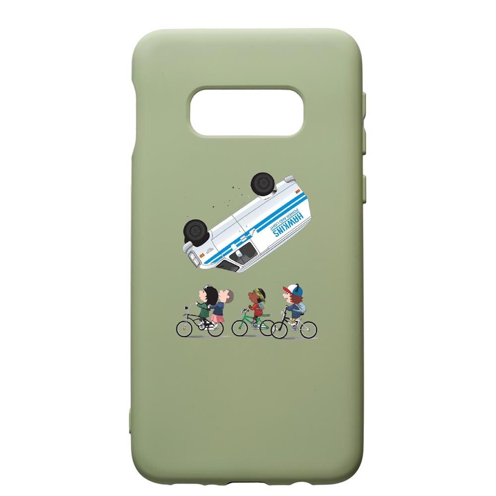 Husa de protectie Samsung Galaxy S10, Stranger Things, silicon, cu interiorul din material textil, protectie camera, Beryl, PGR370