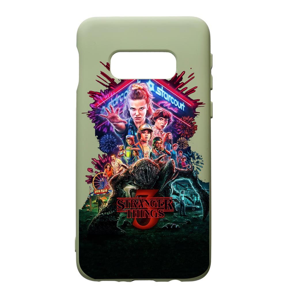 Husa de protectie Samsung Galaxy S10, Stranger Things, silicon, cu interiorul din material textil, protectie camera, Beryl, PGR372