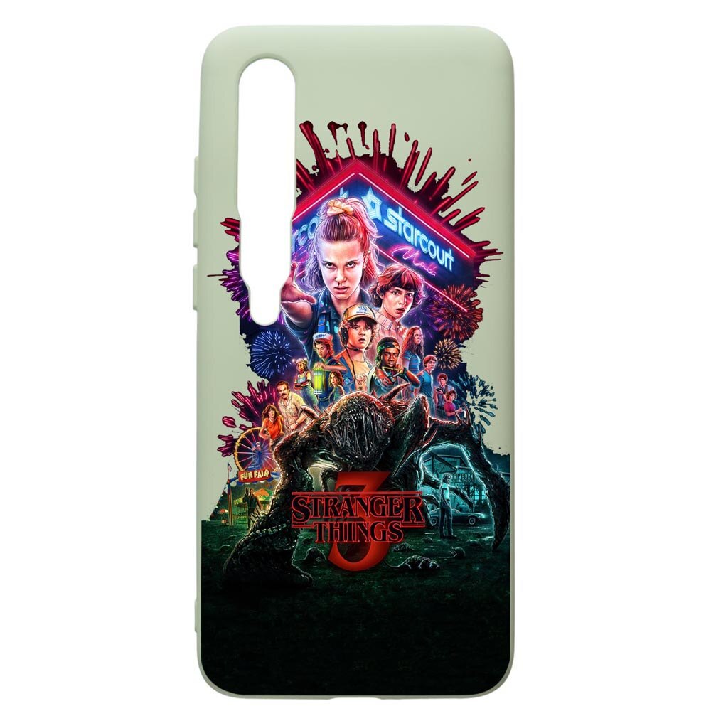 Husa de protectie Xiaomi Mi 10 / Mi 10 Pro, Stranger Things, silicon, cu interiorul din material textil, protectie camera, Beryl, PGR372