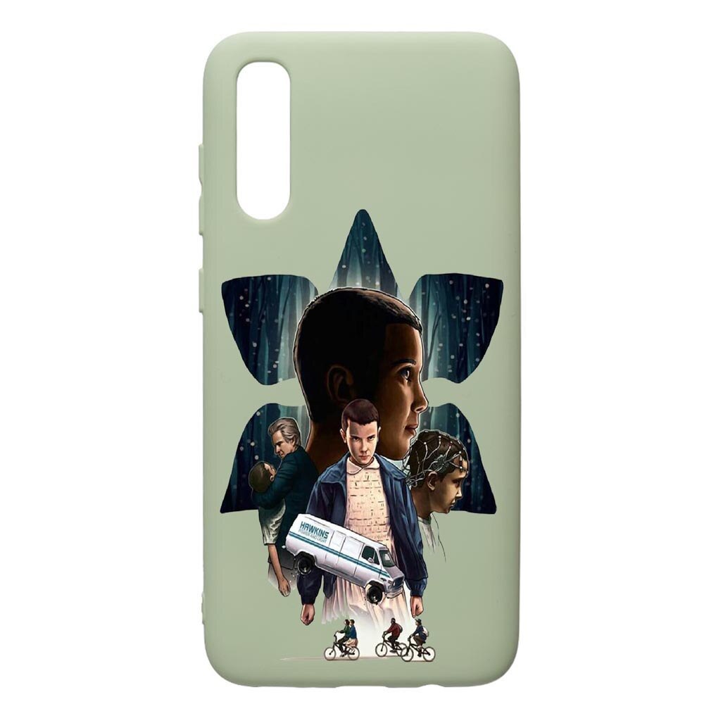 Husa de protectie Samsung Galaxy A70, Stranger Things, silicon, cu interiorul din material textil, protectie camera, Beryl, PGR373