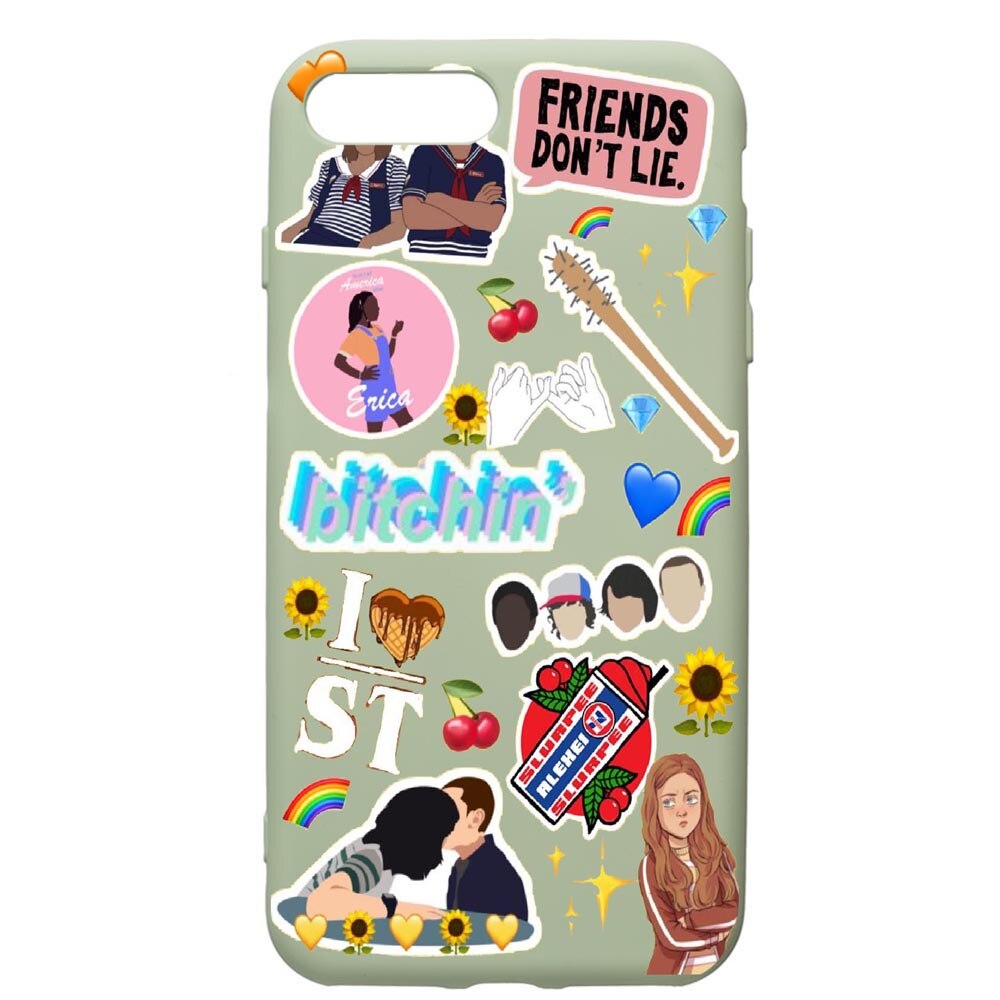 Husa de protectie Apple iPhone 8 Plus / iPhone 7 Plus, Stranger Things, silicon, cu interiorul din material textil, protectie camera, Beryl, PGR376