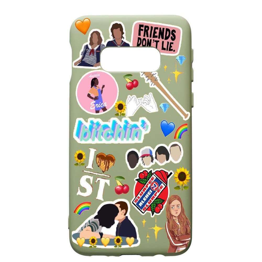Husa de protectie Samsung Galaxy S10, Stranger Things, silicon, cu interiorul din material textil, protectie camera, Beryl, PGR376