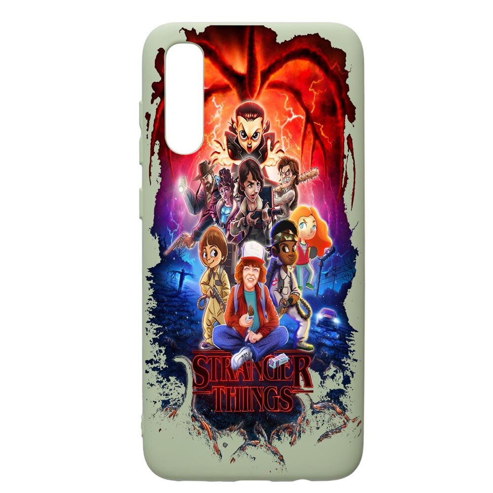 Husa de protectie Samsung Galaxy A70, Stranger Things, silicon, cu interiorul din material textil, protectie camera, Beryl, PGR377