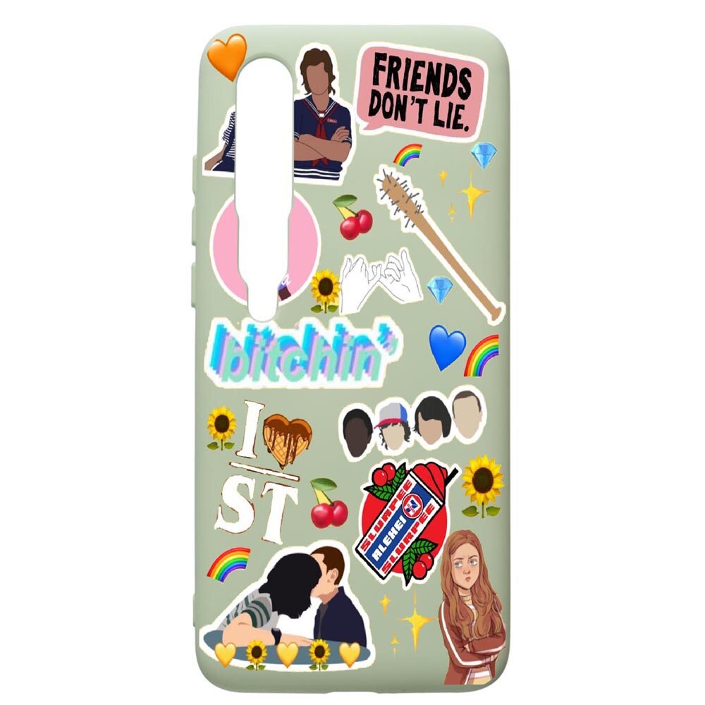 Husa de protectie Xiaomi Mi 10 / Mi 10 Pro, Stranger Things, silicon, cu interiorul din material textil, protectie camera, Beryl, PGR376