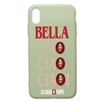 Husa de protectie Huawei Y6 2019, La Casa De Papel - Ciao Bella, silicon, cu interiorul din material textil, protectie camera, Beryl, PGR391 Husa de protectie Huawei Y6 2019, La Casa De Papel - Ciao Bella, silicon, cu interiorul din material textil, protectie camera, Beryl, PGR391